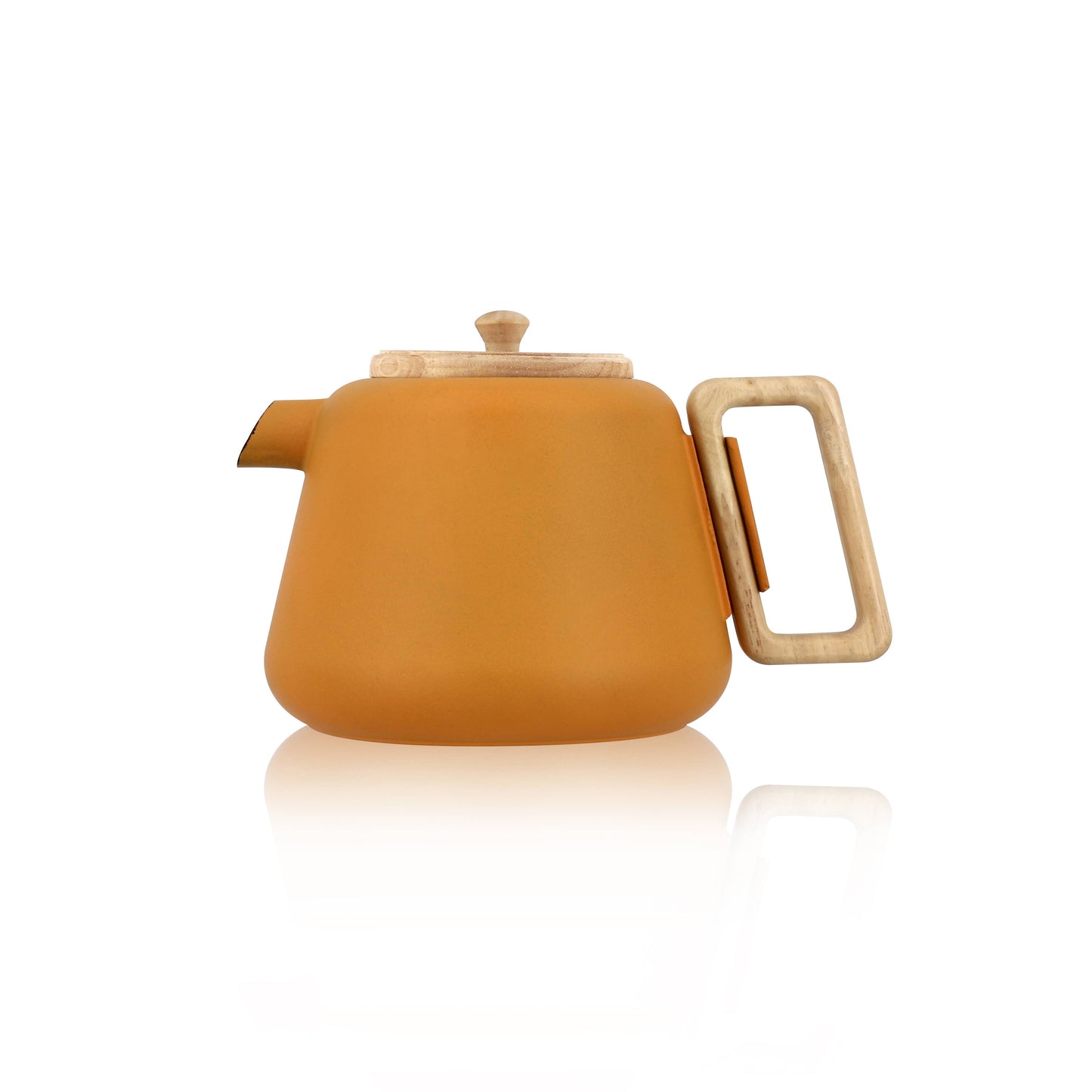 Geel gietijzeren theepot