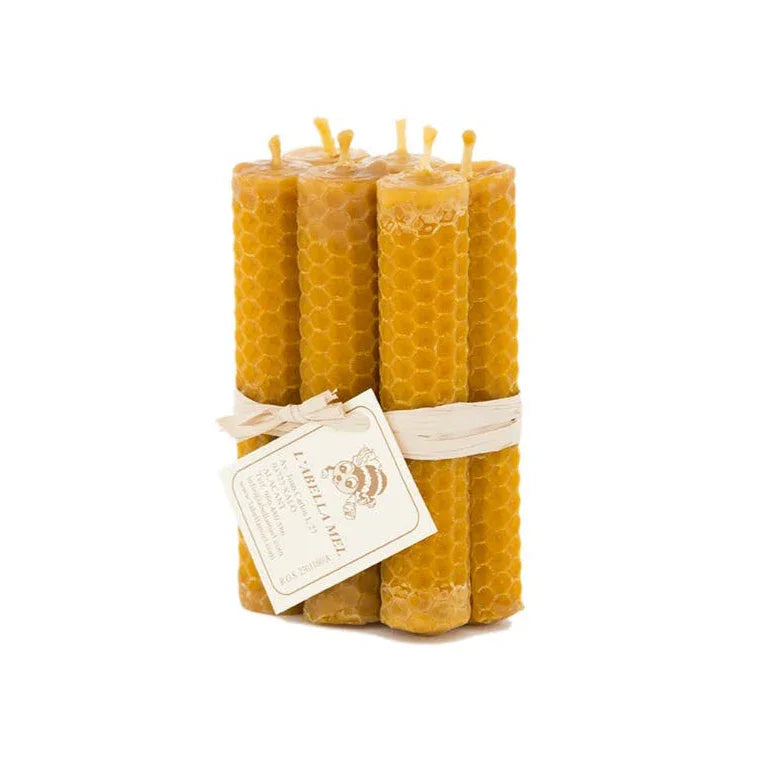 6 bijenwaskaarsen van 2cmx10cm