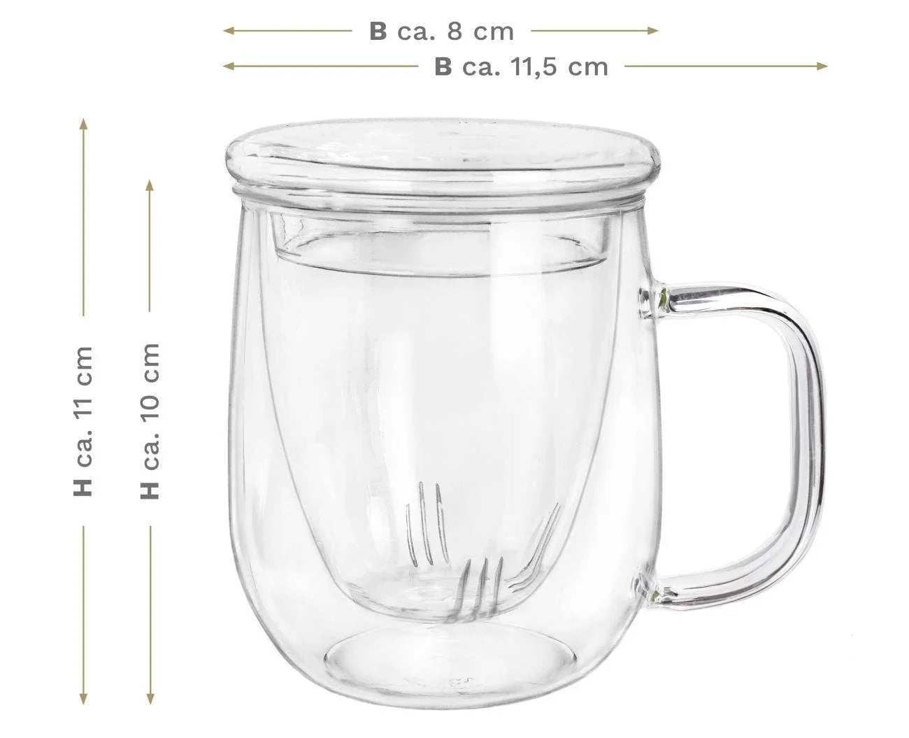 Glazen theetas met filter