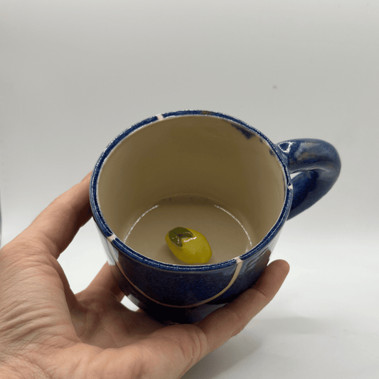 Zomerse mok blauw met citroentje