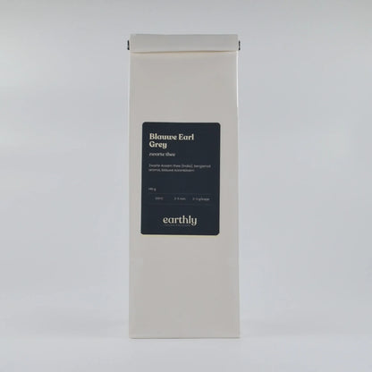 Verpakkingszak blauwe Earl Grey zwarte thee met bergamot en blauwe korenbloem van Earthly