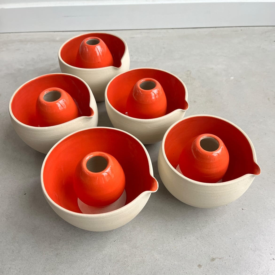 Retro oranje matcha set