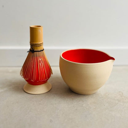 Retro oranje matcha set